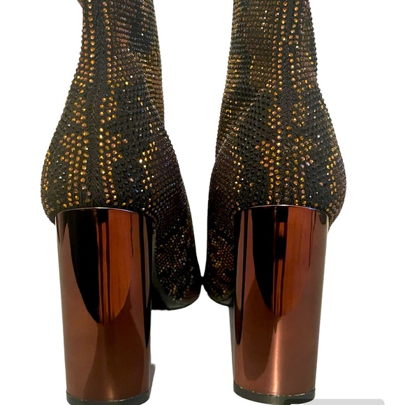 NWOT Aldo Deludith Rhinestone Heeled Booties - Picture 4 of 6